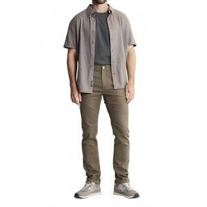 NEW JACHS NEW YORK straight leg summer commuter 5-pocket pants in olive